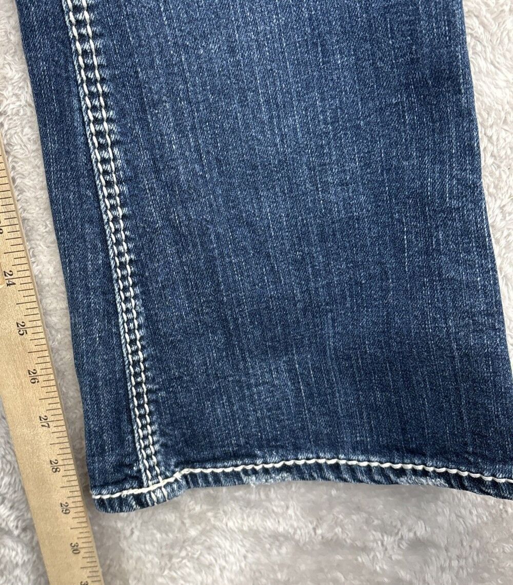 Silver Suki Surplus Low Rise Bootcut Jeans Womens 25x30 Blue Outline Stitch - Picture 11 of 14